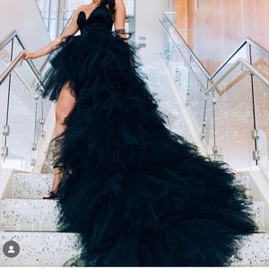 Beautiful black two piece tulle skirt with velvet bodysuit